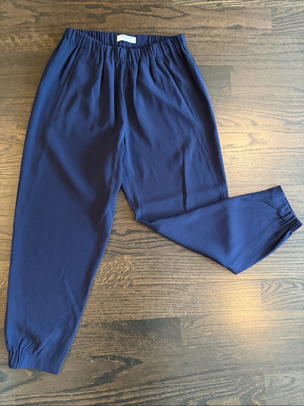 Babaton Navy Relaxed Tapered Pants